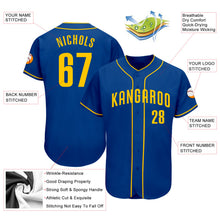 Load image into Gallery viewer, Custom Royal Gold Authentic Baseball Jersey