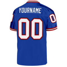 Load image into Gallery viewer, Custom Royal White-Red Mesh Authentic Throwback Football Jersey