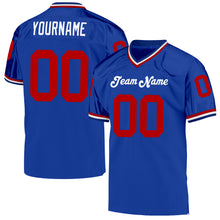 Load image into Gallery viewer, Custom Royal Red-White Mesh Authentic Throwback Football Jersey