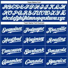 Load image into Gallery viewer, Custom Royal White Pinstripe White-Light Blue Authentic Baseball Jersey