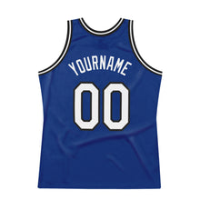 Load image into Gallery viewer, Custom Royal White-Black Authentic Throwback Basketball Jersey