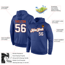 Load image into Gallery viewer, Custom Stitched Royal White-Orange Sports Pullover Sweatshirt Hoodie