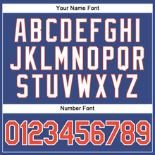 Load image into Gallery viewer, Custom Royal White Pinstripe Orange-White Authentic Basketball Jersey