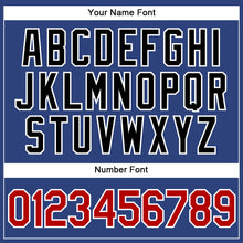 Load image into Gallery viewer, Custom Royal White Pinstripe Red-Black Authentic Basketball Jersey