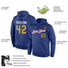 Load image into Gallery viewer, Custom Stitched Royal Gold-White Sports Pullover Sweatshirt Hoodie
