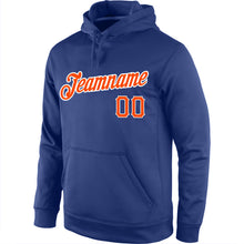 Load image into Gallery viewer, Custom Stitched Royal Orange-White Sports Pullover Sweatshirt Hoodie