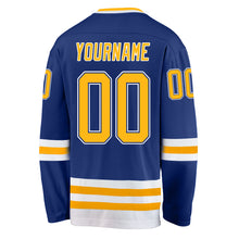 Load image into Gallery viewer, Custom Royal Gold-White Hockey Jersey