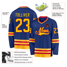 Load image into Gallery viewer, Custom Royal Gold-Red Hockey Jersey