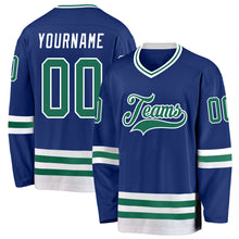 Load image into Gallery viewer, Custom Royal Kelly Green-White Hockey Jersey