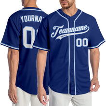 Load image into Gallery viewer, Custom Royal White-Light Blue Authentic Baseball Jersey