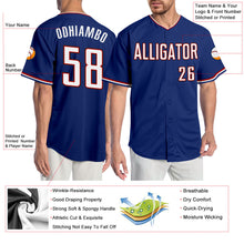 Load image into Gallery viewer, Custom Royal White-Red Authentic Baseball Jersey