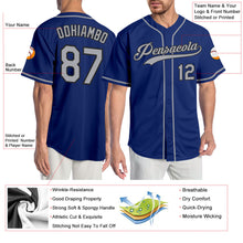 Load image into Gallery viewer, Custom Royal Gray-Black Authentic Baseball Jersey