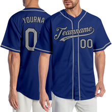 Load image into Gallery viewer, Custom Royal Gray-Black Authentic Baseball Jersey