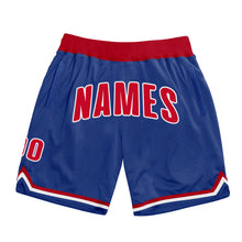 Load image into Gallery viewer, Custom Royal Red-White Authentic Throwback Basketball Shorts
