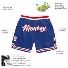 Load image into Gallery viewer, Custom Royal White-Red Authentic Throwback Basketball Shorts