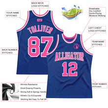 Load image into Gallery viewer, Custom Royal Pink-White Authentic Throwback Basketball Jersey