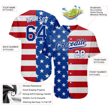 Load image into Gallery viewer, Custom Royal White-Red American Flag Fashion Authentic Baseball Jersey