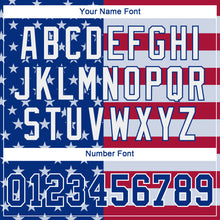 Load image into Gallery viewer, Custom Royal White-Red American Flag Fashion Authentic Baseball Jersey