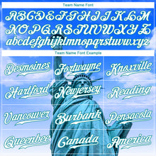 Load image into Gallery viewer, Custom Royal Kelly Green-White 3D Pattern Design Statue Of Liberty Authentic Baseball Jersey