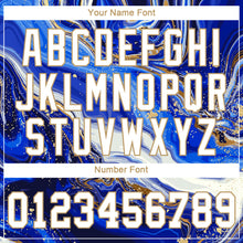 Load image into Gallery viewer, Custom Royal White-Old Gold 3D Pattern Design Marble Authentic Baseball Jersey