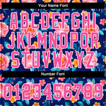 Load image into Gallery viewer, Custom Royal Pink-White 3D Pattern Design Flowers Authentic Baseball Jersey