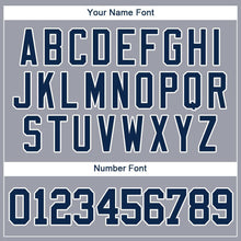 Load image into Gallery viewer, Custom Gray Navy-White Baseball Jersey