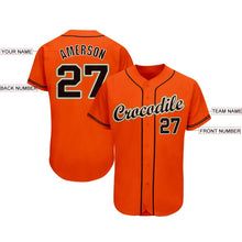 Load image into Gallery viewer, Custom Orange Black Cream-Old Gold Baseball Jersey