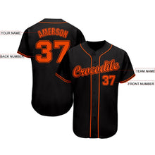 Load image into Gallery viewer, Custom Black Orange Baseball Jersey