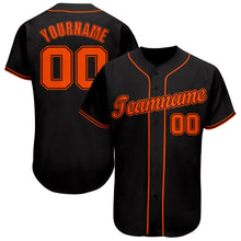 Load image into Gallery viewer, Custom Black Orange Baseball Jersey