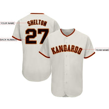 Load image into Gallery viewer, Custom Cream Black-Orange Baseball Jersey