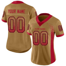 Load image into Gallery viewer, Custom Old Gold Red-Black Drift Fashion Football Jersey