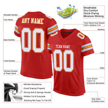 Load image into Gallery viewer, Custom Scarlet White-Gold Mesh Authentic Football Jersey
