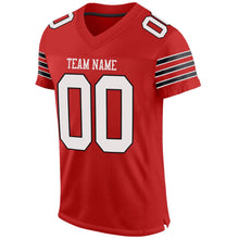 Load image into Gallery viewer, Custom Scarlet White-Black Mesh Authentic Football Jersey