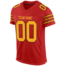 Load image into Gallery viewer, Custom Scarlet Gold-Black Mesh Authentic Football Jersey