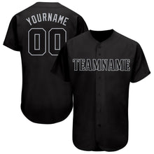 Load image into Gallery viewer, Custom Black Gray Baseball Jersey