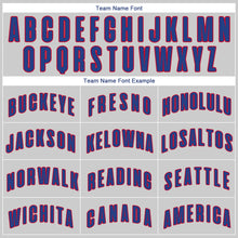 Load image into Gallery viewer, Custom Gray Royal-Red Authentic Throwback Basketball Jersey