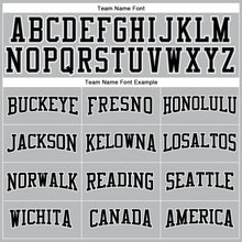 Load image into Gallery viewer, Custom Gray Black-White Authentic Throwback Basketball Jersey