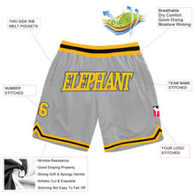 Load image into Gallery viewer, Custom Gray Gold-Black Authentic Throwback Basketball Shorts