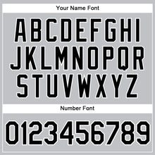 Load image into Gallery viewer, Custom Gray Black Pinstripe Black-White Authentic Basketball Jersey