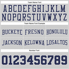 Load image into Gallery viewer, Custom Gray Navy-White Authentic Throwback Basketball Shorts