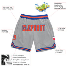 Load image into Gallery viewer, Custom Gray Orange-Royal Authentic Throwback Basketball Shorts