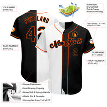 Load image into Gallery viewer, Custom White-Black Orange Authentic Split Fashion Baseball Jersey