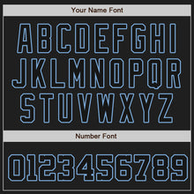 Load image into Gallery viewer, Custom White-Black Light Blue Authentic Split Fashion Baseball Jersey