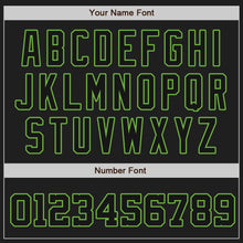 Load image into Gallery viewer, Custom White-Black Neon Green Authentic Split Fashion Baseball Jersey