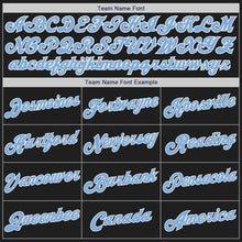 Load image into Gallery viewer, Custom Black Light Blue-Yellow Authentic Split Fashion Baseball Jersey