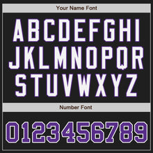 Load image into Gallery viewer, Custom Black Purple-Yellow Authentic Split Fashion Baseball Jersey