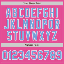 Load image into Gallery viewer, Custom Pink Light Blue-White Authentic Split Fashion Baseball Jersey