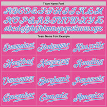 Load image into Gallery viewer, Custom Pink Light Blue-White Authentic Split Fashion Baseball Jersey