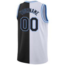 Load image into Gallery viewer, Custom White Black-Light Blue Authentic Split Fashion Basketball Jersey