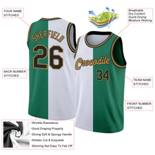 Load image into Gallery viewer, Custom Kelly Green Black-White Authentic Split Fashion Basketball Jersey